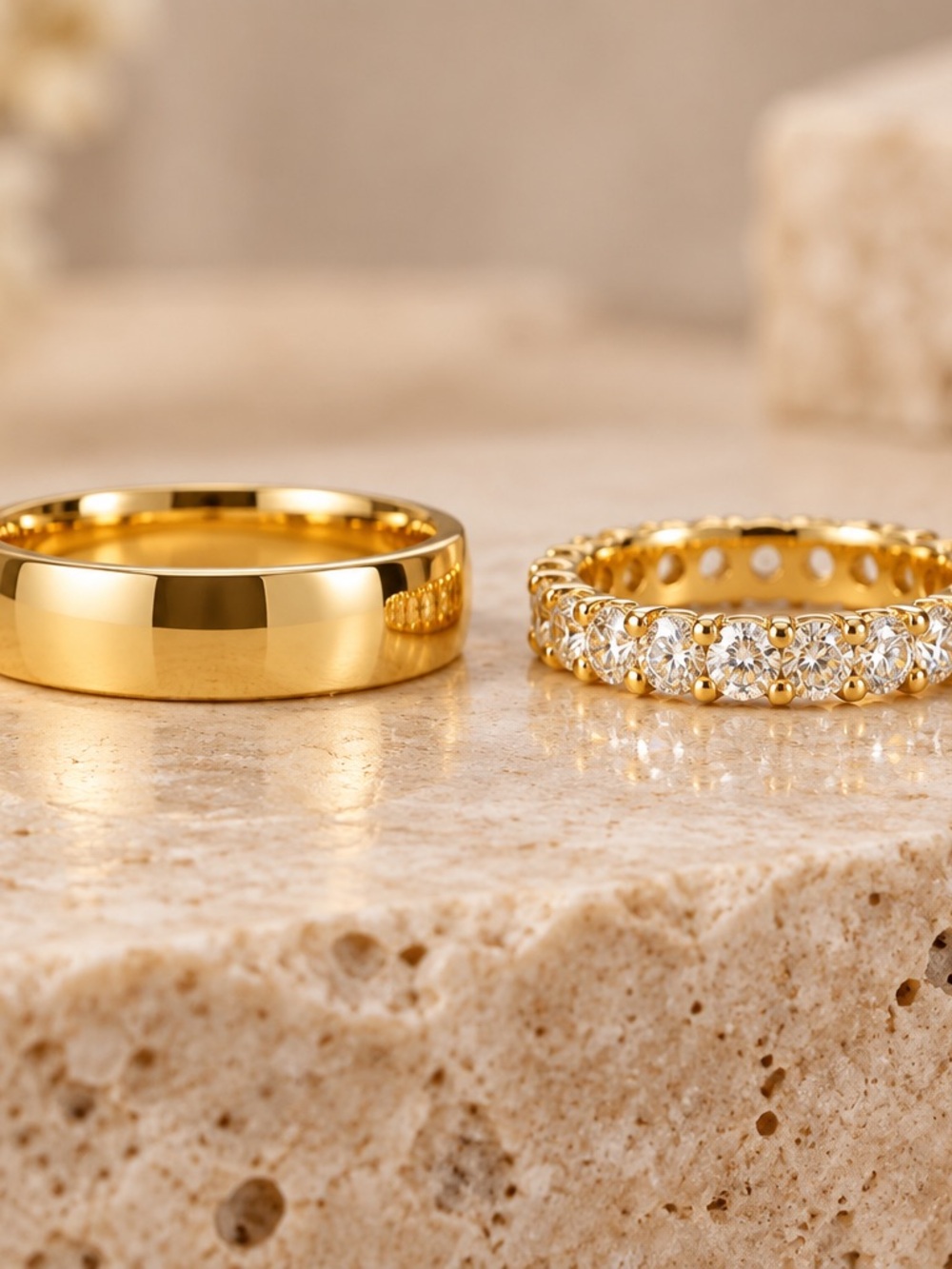 Lot of 3 Gold Boutique Stacking Ring Sets - Size 8 (12 Rings Total)